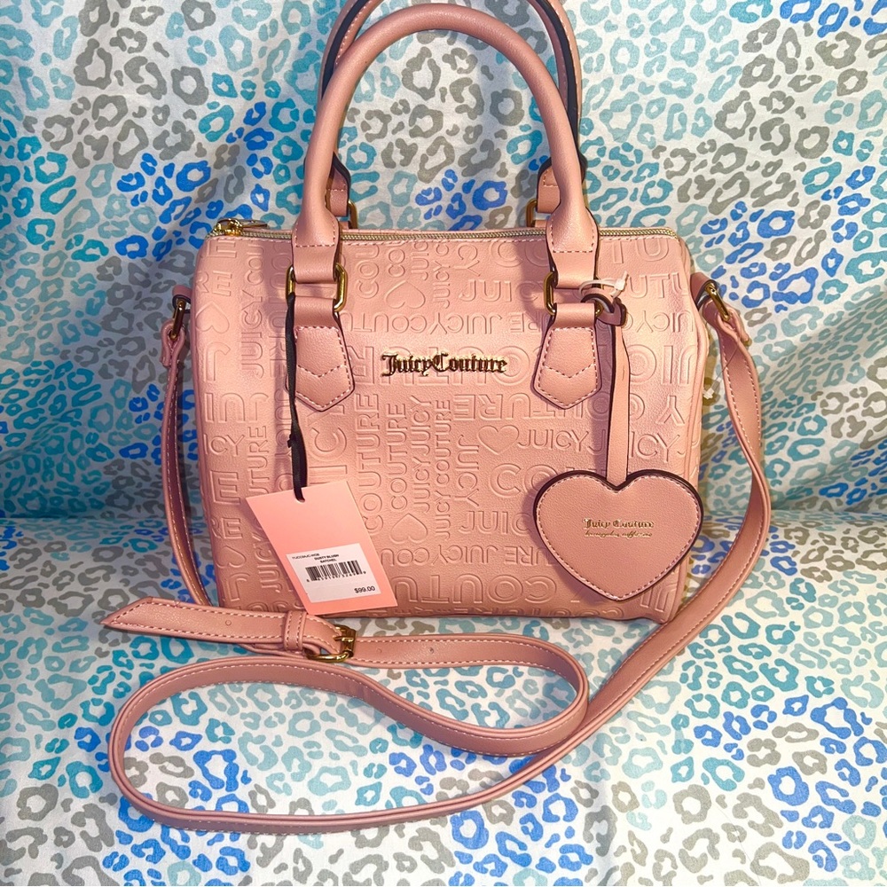 New Pink Juicy Couture Purse Dusty Blush Satchel Barrel Bag MSRP $99